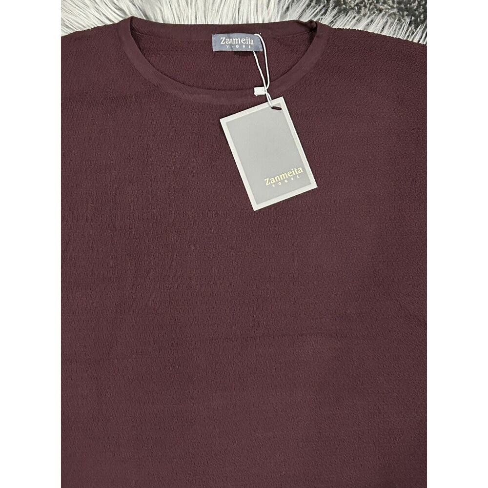 Deep Burgundy Zanmeita Vogue Bead Yarn Oversized Tunic Size Medium - Picture 3 of 4